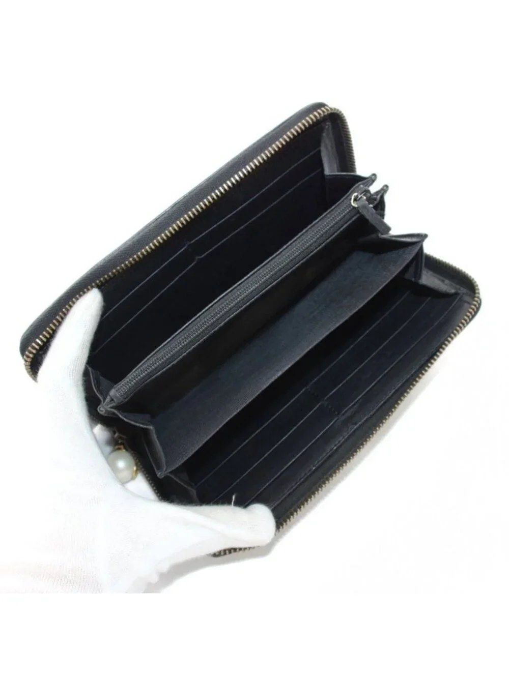 ★SOLD★ Gucci Wallet Zip Around Coin Purse GG Pattern Supreme Leather Pearl Beige - Picture 6 of 9